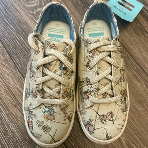 Toms Disney Vintage Cinderella Jaq & Gus Print Lenny Sneakers Sz 13 nwt